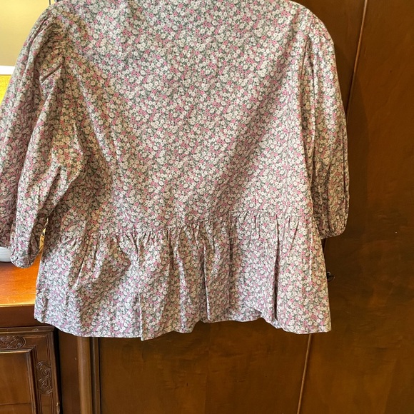 Ganni floral peplum bow top. Sz. 40. - Picture 7 of 12